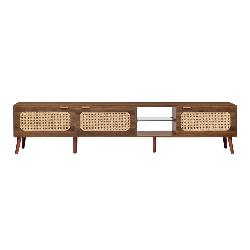78" Entertainment Center for 75-85 Inch TVs - Spacious Media Console with Open Shelving, Perfect for Living Rooms & Bedrooms‌