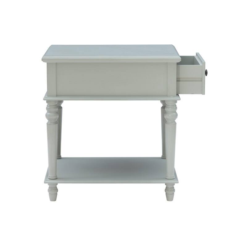 Linon Jowin Classic Wood Side Table with Storage