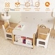 preview thumbnail 7 of 10, Kids Table and Chair Set, 4 in 1 Children Activity Table & 2 Chairs with Storage Drawer Detachable Tabletop Natural