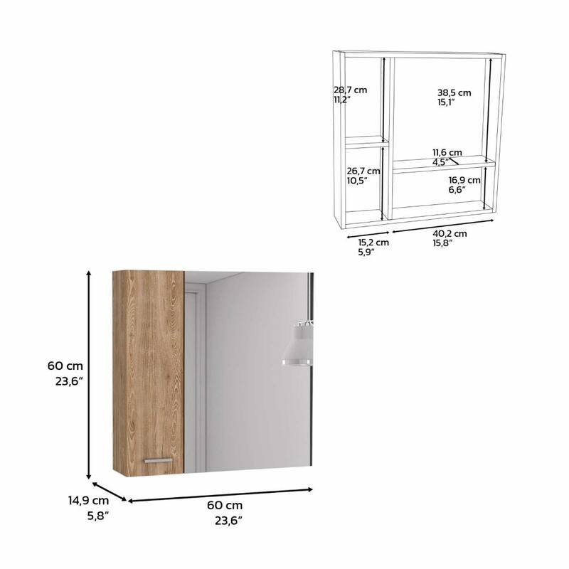 23.6" White Double Door Medicine Cabinet with 4 Interior Shelves, Ample Mirror for Bathroom or Vanity Storage