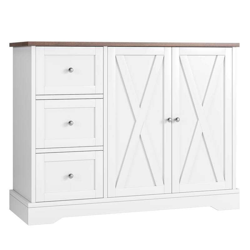 Buffet Cabinet with Storage, Coffee Bar Cabinet with 3 Drawers