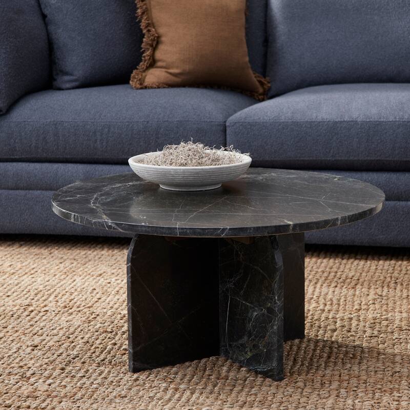 Classic Home Reilly Marble Coffee Table - Green Bidasar Marble