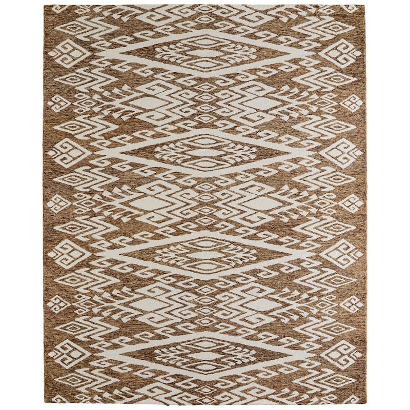 Esser R8A43 Medallion Transitional Area Rug - 10' x 14' - Brown/White