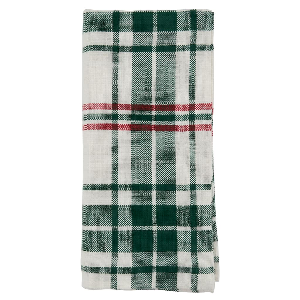Cloth Table Napkins With Plaid Design (Set of 4)