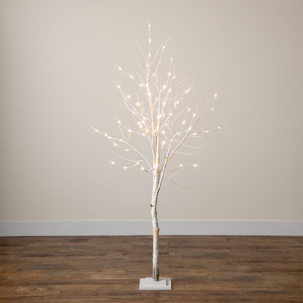 Pre-Lit White Birch Artificial Christmas Tree - 6' - Warm White LED Lights