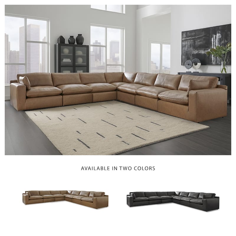 Signature Design by Ashley Emilia Medium Brown 7-Piece Sectional - 170"W x 170"D x 36"H