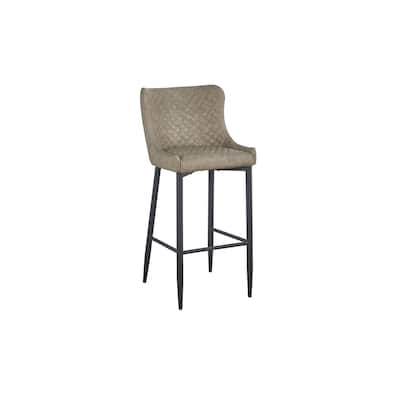 Upholstered barstool With Tufted Cushion, Set of 2