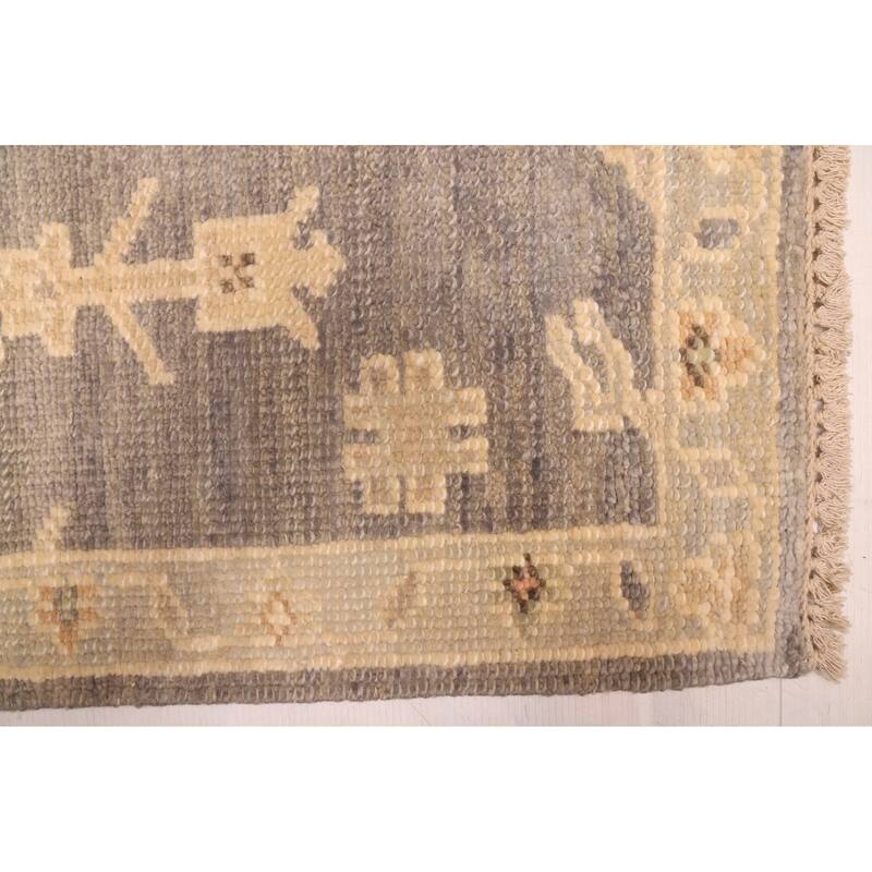 ECARPETGALLERY Hand-knotted Kavya Oushak Dark Grey Wool Rug - 8'10 x 11'11
