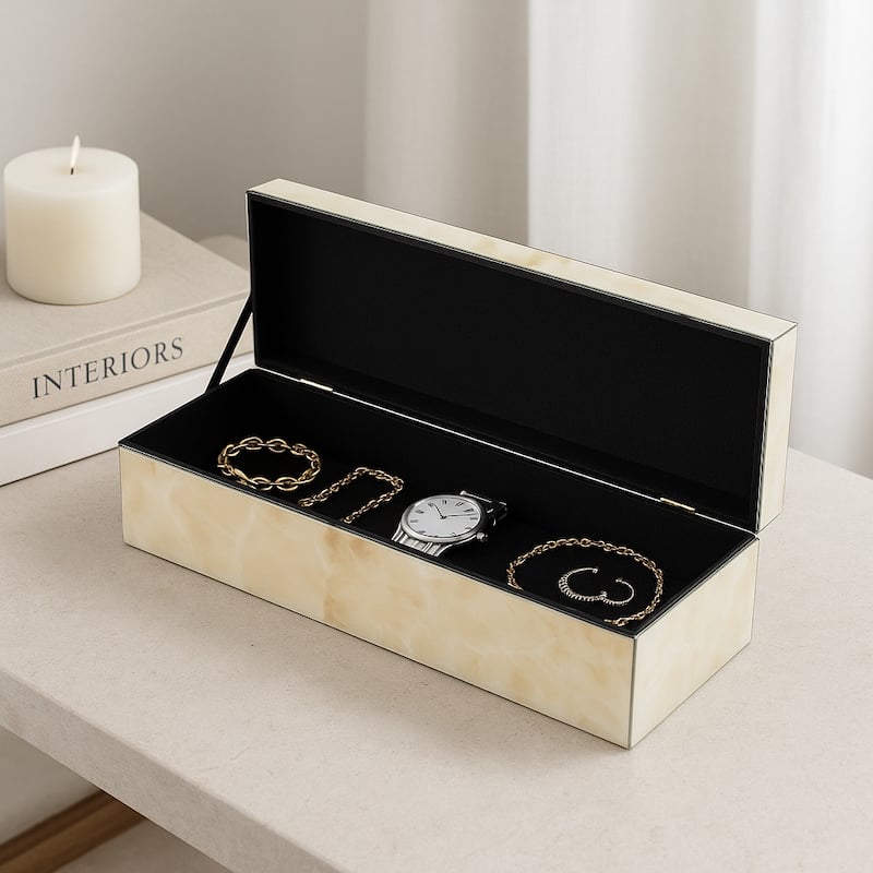 Classic Decorative Storage Box with Lid - 17" x 6" x 5"