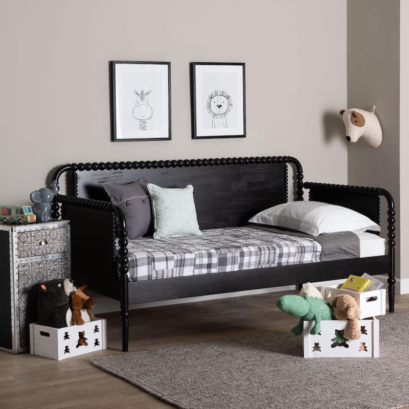 Lucera Bobbin Daybed - Wooden Spindle Bed Frame, Classic Style Sofa Bed for Bedroom or Guest Room
