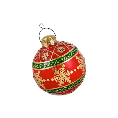8" Battery Operated Ornament Outdoor Ornament, Red