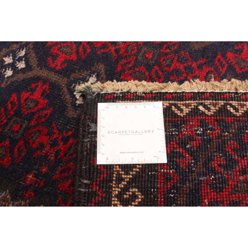 ECARPETGALLERY Hand-knotted Baluch Dark Navy Wool Rug - 3'3 x 6'5