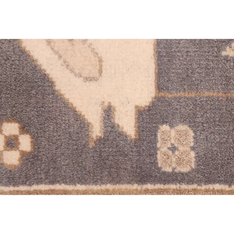 ECARPETGALLERY Hand-knotted Royal Oushak Dark Grey Wool Rug - 10'2 x 13'10