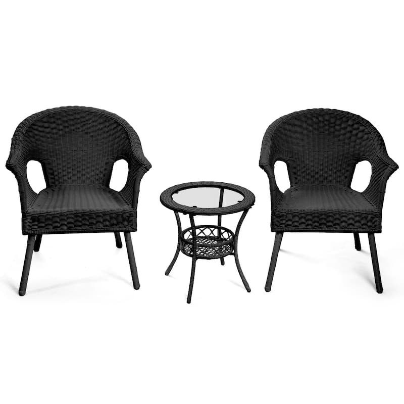 Cozywor 3-Piece Outdoor Wicker Patio Bistro Chair Set
