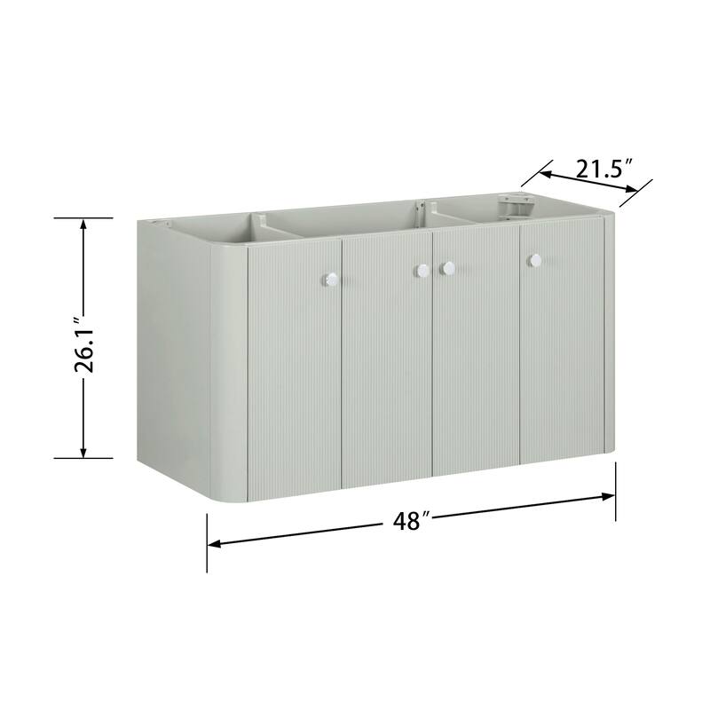 Haley Bathroom Vanity Only in Soft Sage with Dual Mount Option