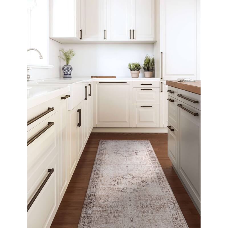 Abani Paloma PAL220A Vintage Cream and Brown Classic Area Rug