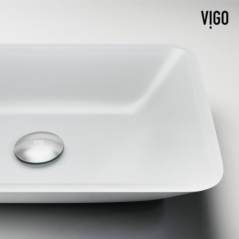Vigo VGT2068 Sottile 18" Rectangular Glass Vessel Bathroom Sink with
