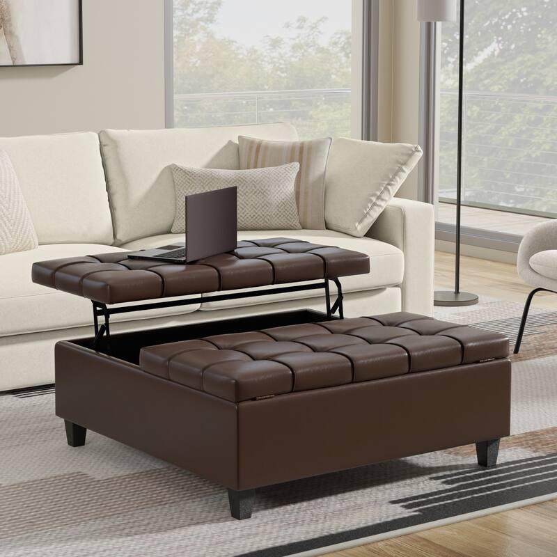 WYNDENHALL Elliot 40 inch Wide Transitional Square Table Ottoman