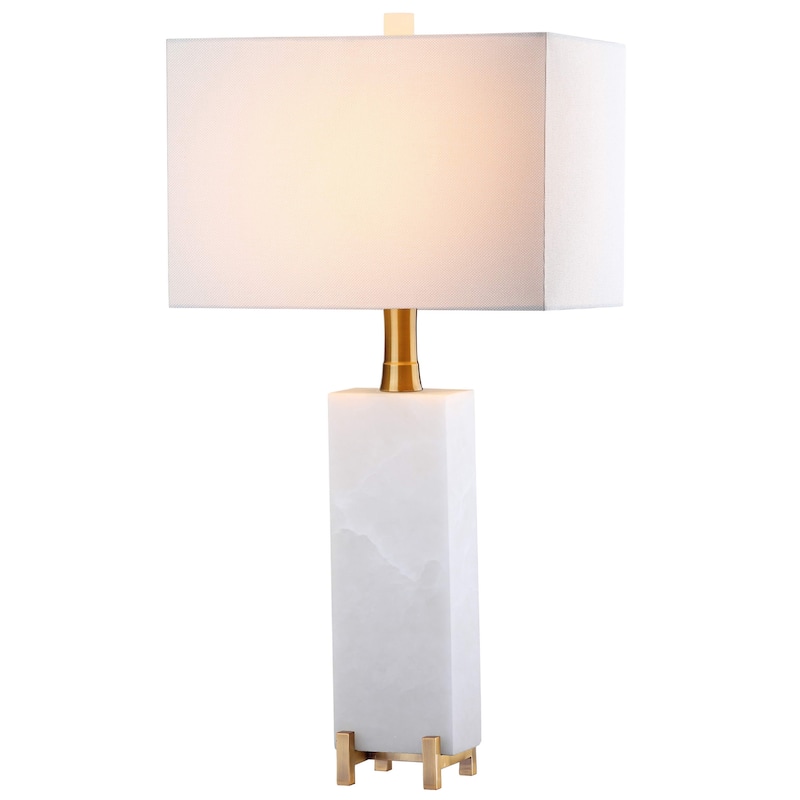 SAFAVIEH Lighting 30-inch Sloane Alabaster LED Table Lamp - 15"x8"x30"