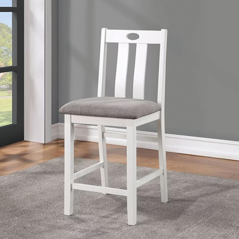 Counter Height Dining Table Set, 5 Piece Wooden Dining Table Set with Dining Table and 4 Upholstered Side Chair