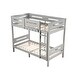 preview thumbnail 5 of 3, Functional Design Bunk Bed with Wood Frme, Removable Ladder & Hanger, Twin over Twin, Grey
