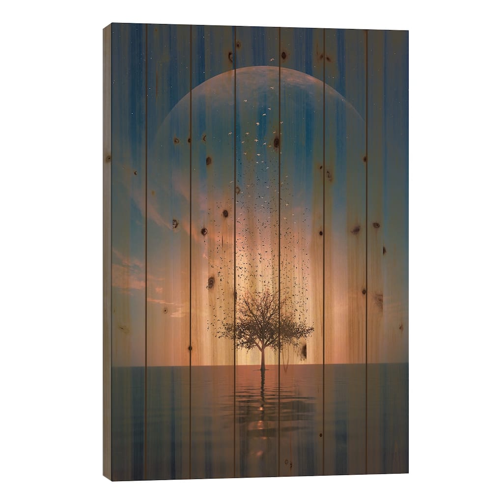 Free Birds Print On Wood by Adam Cousins - Multi-Color