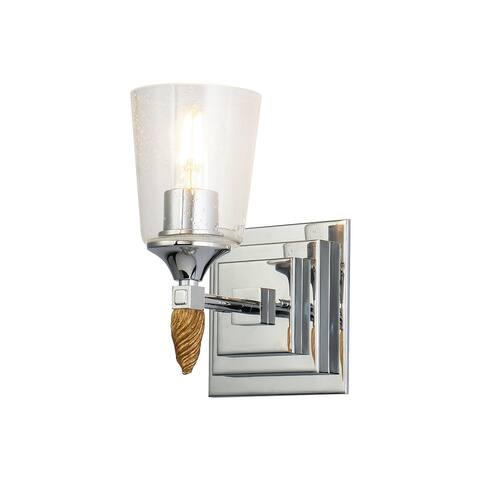 Vetiver 1 Light Wall Sconce Silver with Gold