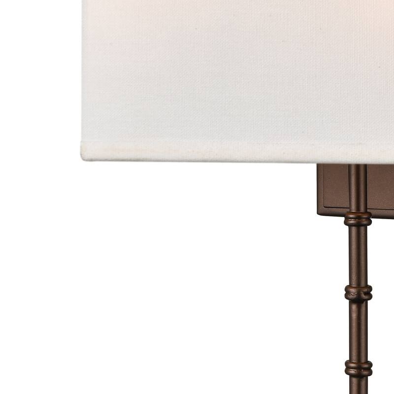Elk Home Shannon Oil Rubbed Bronze With White Shade 2 Light Sconce