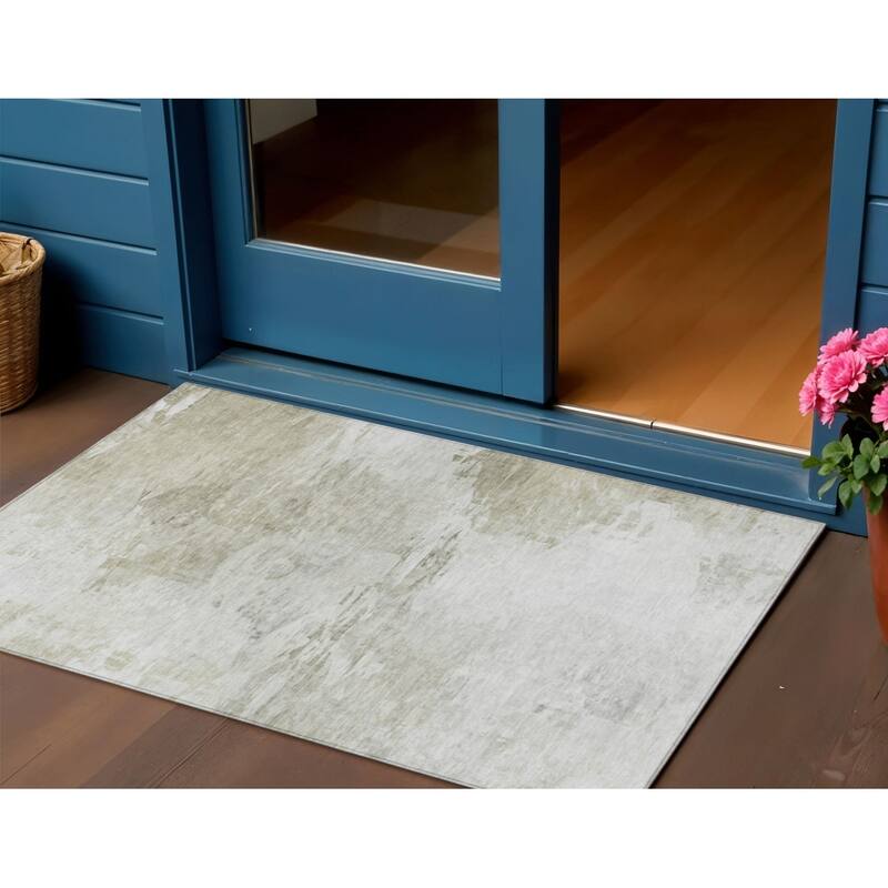 HomeRoots Abstract Transitional Rectangle Outdoor Rug - 3' x 5'