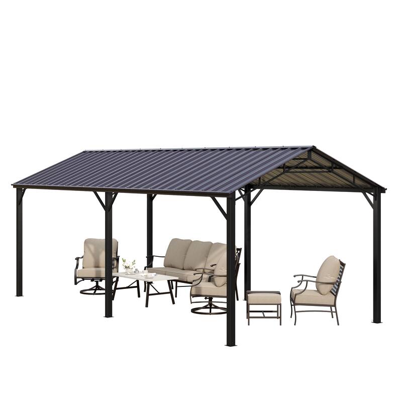 10 x 20 ft Carport with Galvanized Steel Roof Sturdy Metal Gazebos On Sale Bed Bath & Beyond
