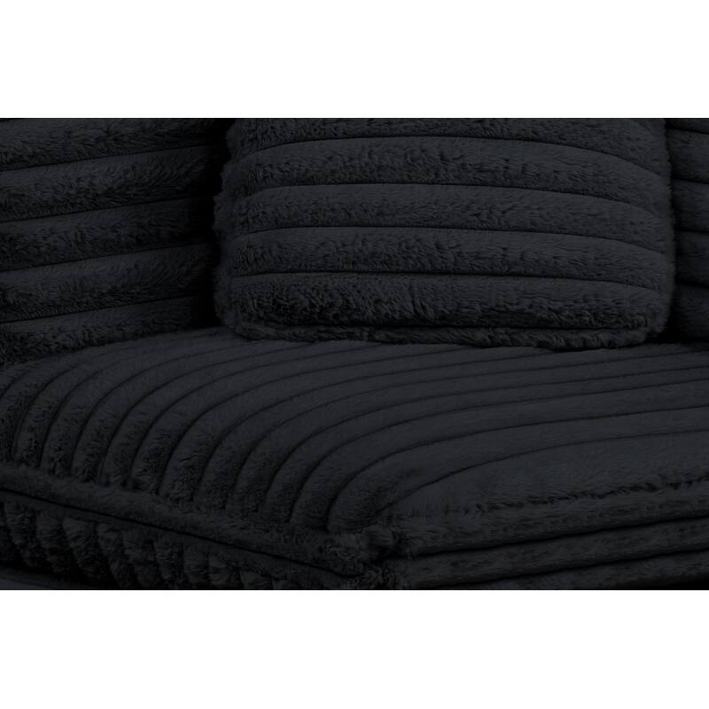 Best Quality Furniture 4-Piece Section Corduroy Modular