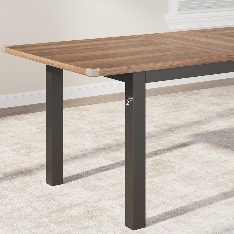 43.7in-63in Extendable Dining Table Set with 2 Benches and 2 Stools