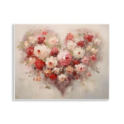 Stupell Valentine Roses Heart Wall Plaque Art Design By Arlington Prints