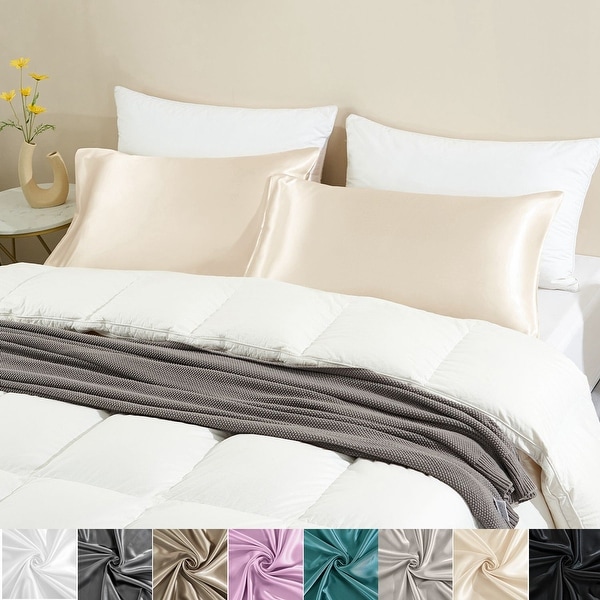 2 Pack Satin Pillowcase Silky Pillow Cases Set On Sale Bed Bath Beyond 32474374