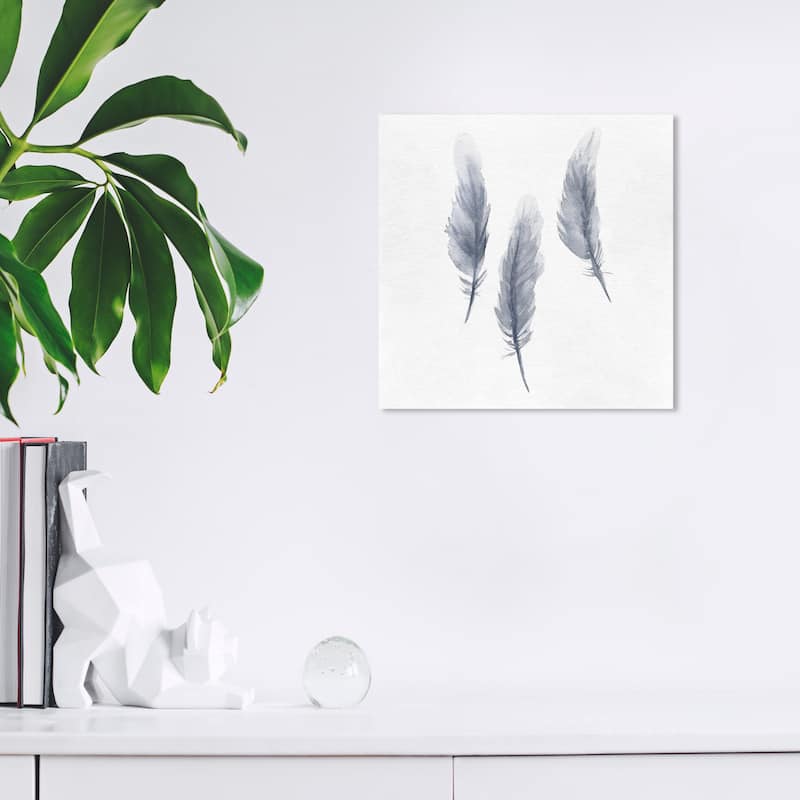 Wynwood Studio Canvas Fashion and Glam Flocks of a Feather Gray and Light Gray Modern & Contemporary Wall Art Canvas Print - 12 x 12