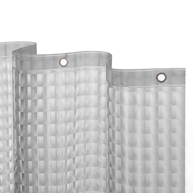 Kenney Medium Weight Embossed PEVA Shower Curtain Liner, 70" W x 72" H - Gray