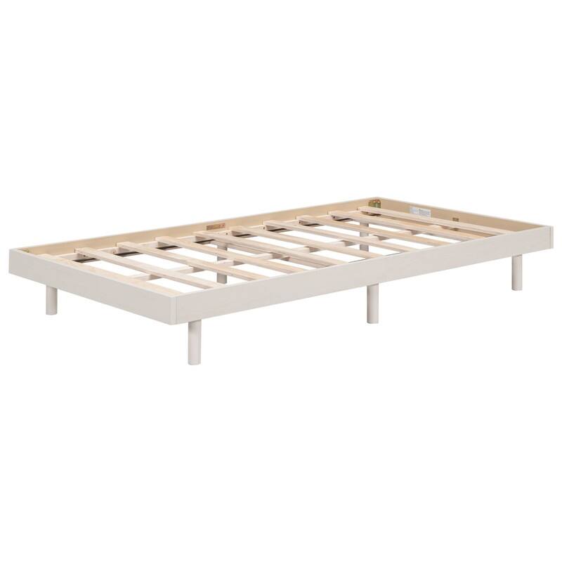 Modern Design Wooden Twin Size Floating Platform Bed Frame
