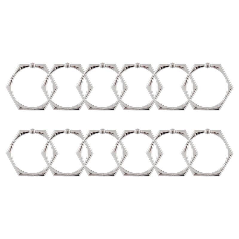 Utopia Alley Rustproof Zinc Shower Curtain Rings for Bathroom, Set of 12