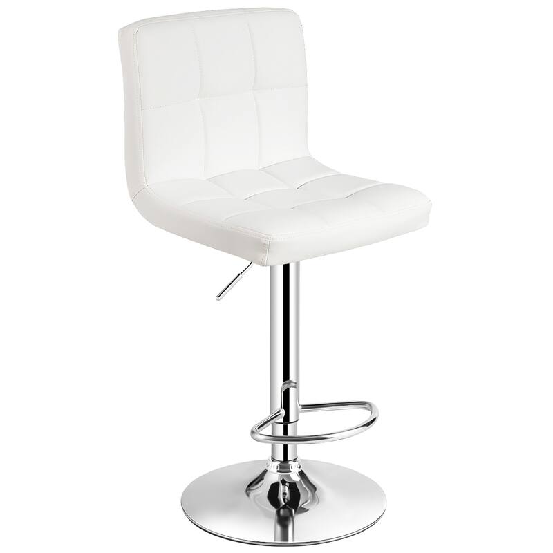 Costway Set of 2 Adjustable Bar Stools PU Leather Swivel Kitchen