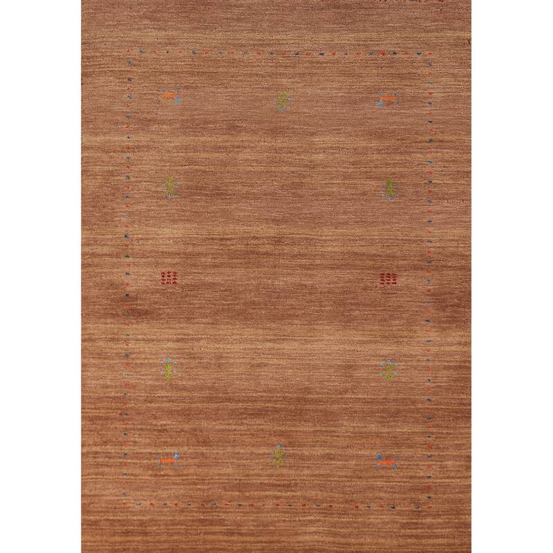 Tribal Gabbeh Indian Foyer Rug Hand-Knotted Modern Wool Carpet - 3'2" x 4'11"