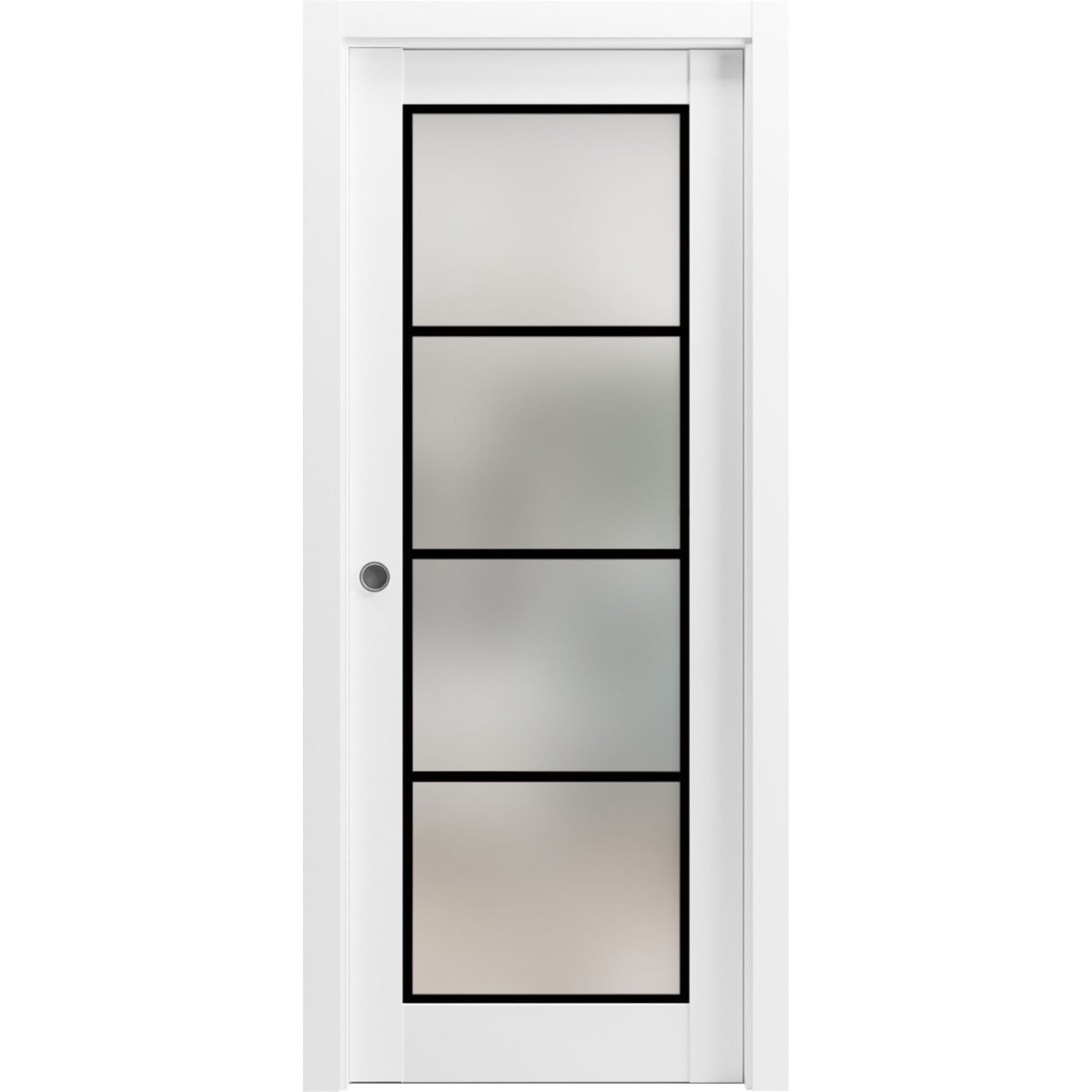 French Pocket Door 18 x 80 Planum 2132 White Silk Kit Trims Rail