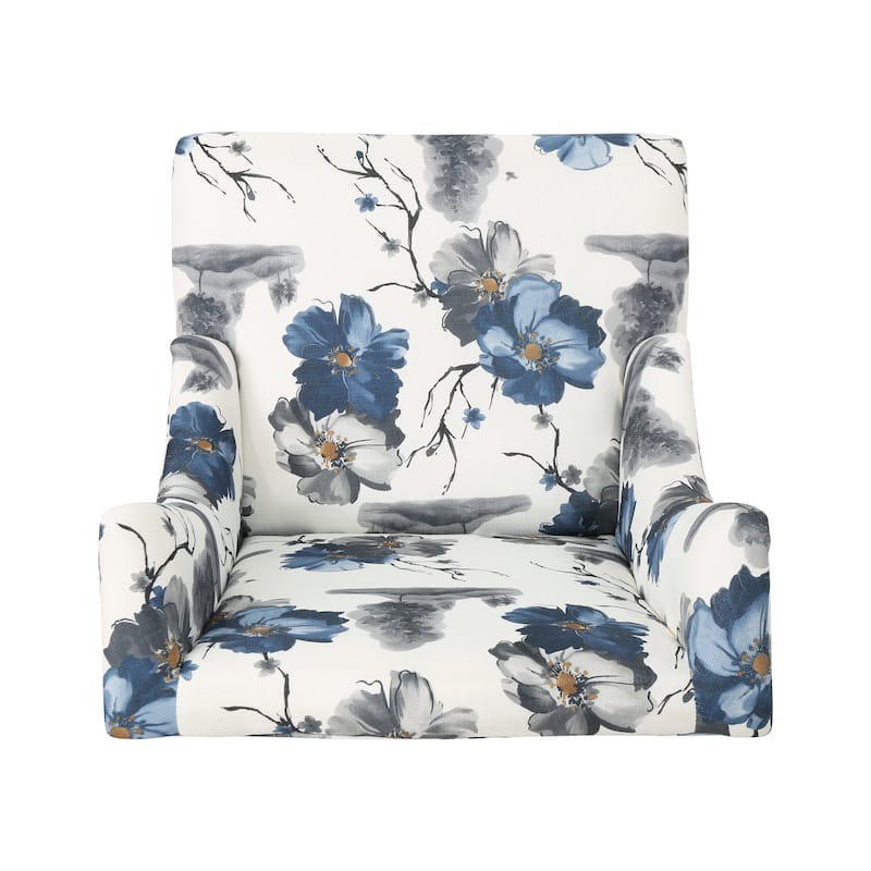 Modern 28" High-Back Upholstered Club Chair with Birch Wood Legs for Living Room