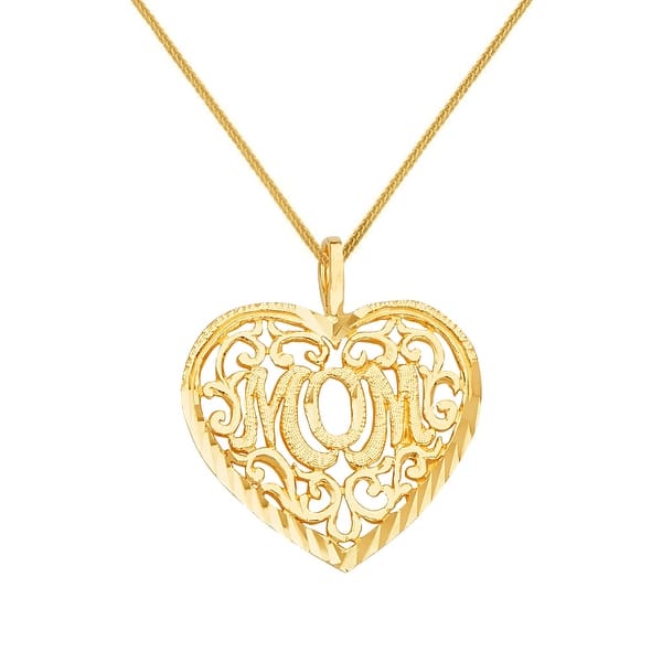 Sonia Jewels 14k Yellow Gold Mom Pendant 15mm X 13mm Sonia Jewels 14k Yellow Gold Mom Pendant 15mm X 13mm