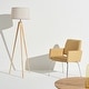 preview thumbnail 24 of 25, Brightech Emma 61 in. Mid-Century Modern LED Super Bright Floor Lamp with Beige Fabric Drum Shade