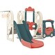 preview thumbnail 19 of 23, Kids Swing-N-Slide with Bus Play Structure, Freestanding Bus Toy with Slide&Swing , Bus Slide Set with Basketball Hoop