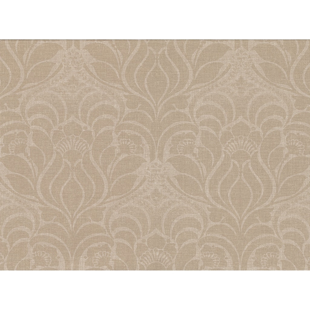 Sandor Light Brown Damask Wallpaper