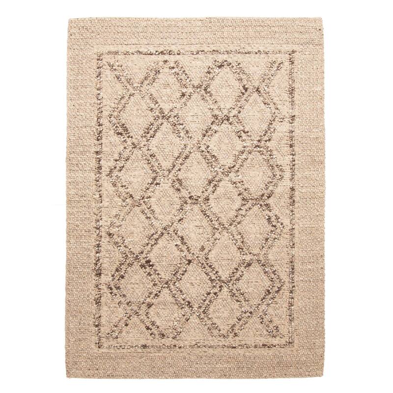 ECARPETGALLERY Braid weave Sienna Tan Wool Rug - 5'4 x 7'4