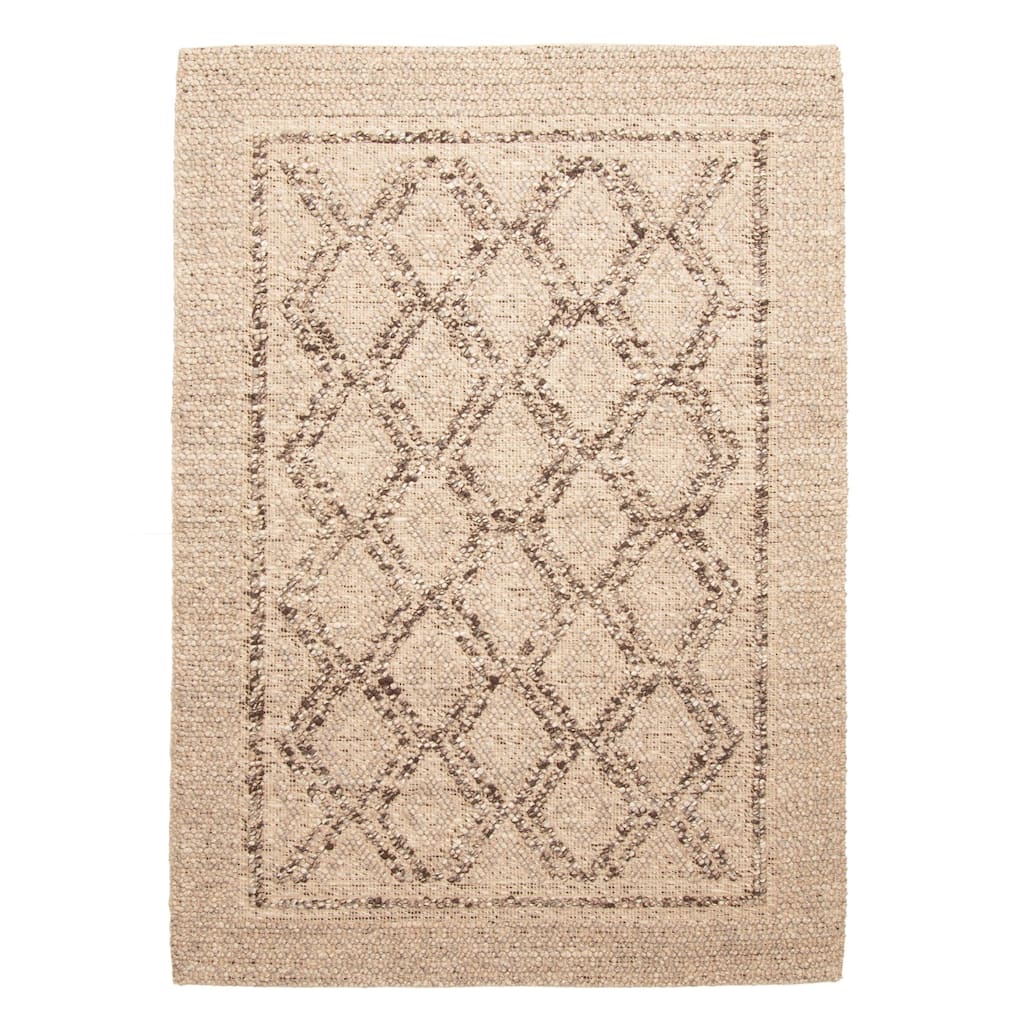 ECARPETGALLERY Braid weave Sienna Tan Wool Rug - 5'4 x 7'4