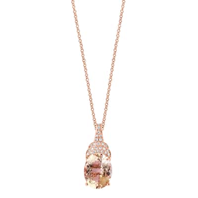 EFFY 14K Gold Diamond Morganite Pendant Necklace