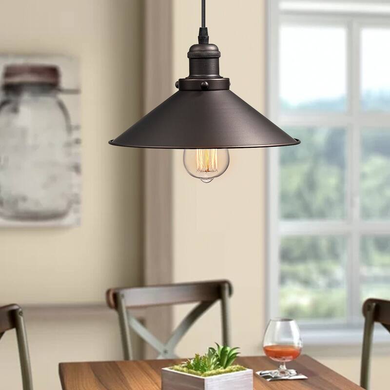 Pendant Light, Oil Rubbed Bronze Finish - 10.2" x 10.2" x 5.3"